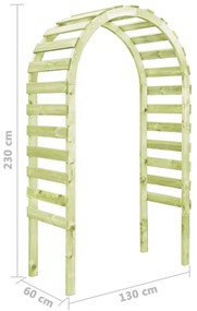 Pérgola de jardim 130x60x230 cm madeira de pinho impregnada