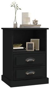 Mesas de cabeceira 2 pcs 43x36x60 cm preto