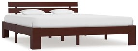 Estrutura de cama 180x200 cm pinho maciço castanho-escuro