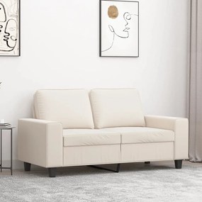 vidaXL Sofá de 2 lugares 120 cm tecido de microfibra bege