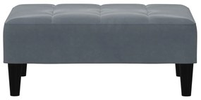 Sofá-cama 2 lugares c/ apoio de pés veludo cinzento-escuro