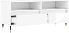Móvel p/ TV 100x34,5x44,5 cm derivados madeira branco brilhante