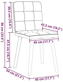 Cadeiras de jantar 6 pcs tecido castanho-escuro