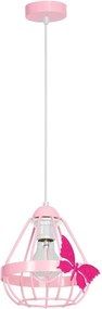 Candelabro pendente num fio de criança KAGO 1xE27/60W/230V rosa