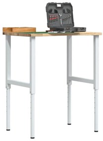 vidaXL Bancada 80x60x(71,5-98) cm madeira carvalho maciça