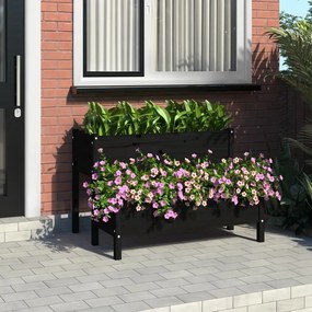 vidaXL Vaso/floreira 110x84x75 cm pinho maciço preto
