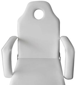 Cadeira massagem com encosto ajustável e apoio para os pés, branco