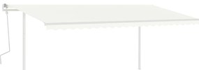 Toldo retrátil manual com postes 5x3,5 m cor creme