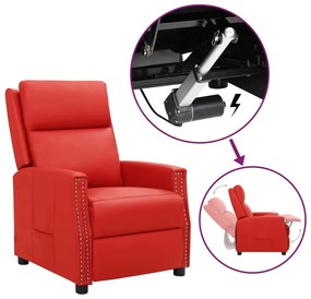 vidaXL Poltrona elevatória couro artificial vermelho