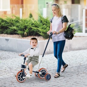 Triciclo infantil 2-4 anos Bicicleta sem pedais 4 em 1 com pedais reguláveis ​​em altura e rodas salientes 37 x 72 x 101 cm Azul