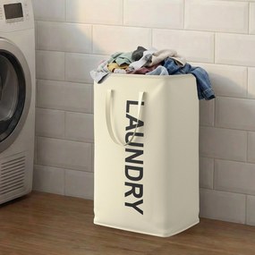 Cesto de roupa suja dobrável, 80 L 40 x 30 x 68 cm Branco creme