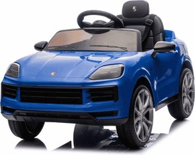 Carro elétrico para crianças Porsche Cayenne 12V com tração traseira – Licença oficial, bateria de lítio, comando remoto 2,4 GHz, leitor MP3, luzes LE