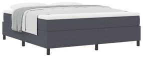 Cama Box com colchão cinza escuro, tamanho Super King, feita de tecido