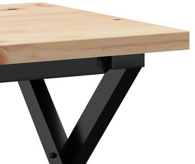 Mesa de centro estrutura em X 40x40x35,5 cm pinho/aço