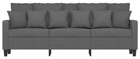 Sofá de 3 lugares 180 cm tecido cinza-escuro