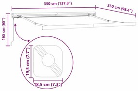 Toldo Retrátil Manual Listrado Multicolorido 350x250 cm