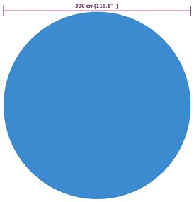 Película para piscina PE solar flutuante redondo 300 cm azul