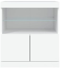 Aparador com luzes LED 60x37x67 cm branco