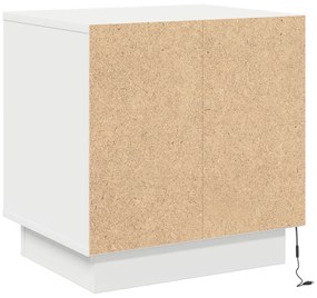 Mesa de cabeceira com luzes LED Branca 44x34,5x45 cm