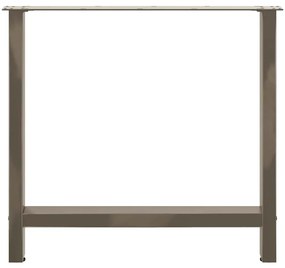 Pés para mesa de jantar em aço natural, 2 peças, 80x (72-73) cm, aço