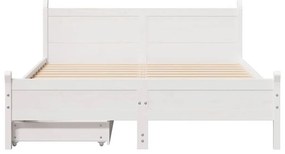 Cama sem colchão 120x190 cm madeira de pinho maciça branco