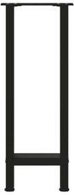 Pés de mesa de console pretos 2 peças 28x(72-73) cm aço