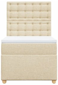 Cama com molas/colchão 80x200 cm tecido cor crème