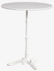 Mesa De Bar Redonda Ø60cm Em Pedra Natural Azteca Mármore Branco Guangxi - Branco Glacial - Sklum