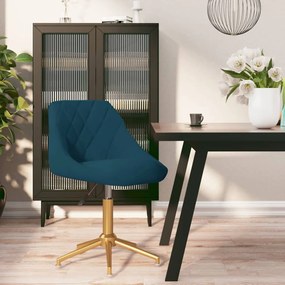 vidaXL Cadeira de jantar giratória veludo azul