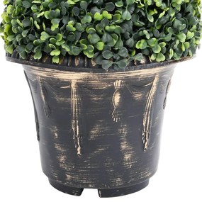 Planta artificial buxo em espiral com vaso 89 cm verde