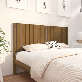 vidaXL Cabeceira de cama 155,5x4x100 cm pinho maciço castanho mel