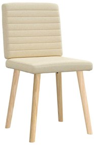 Cadeiras de jantar 2 pcs tecido cor creme