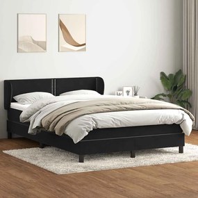 vidaXL Cama com molas/colchão 160x220 cm veludo preto
