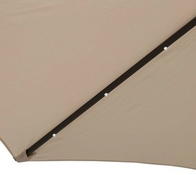 Chapéu de Sol de Jardim Ø270x240cm com 24 Luzes LED Solar Mecanismo de