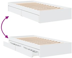 Estrutura cama c/ gavetas 75x190 cm derivados de madeira branco