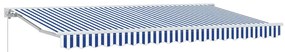 Toldo Retrátil Manual Azul e Branco 400x200 cm