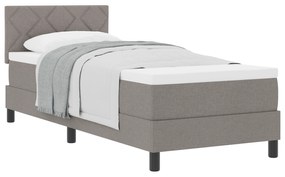 Cama Box Spring com Colchão Taupe 80x200 cm Tecido