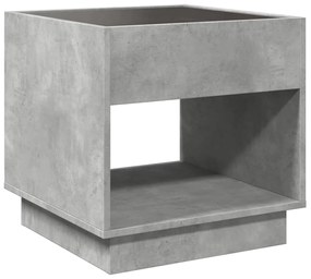 Mesa de centro luzes LED Infinity 50x50x50 cm cinzento cimento