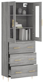 Armário alto 69,5x34x180 cm derivados de madeira sonoma cinza