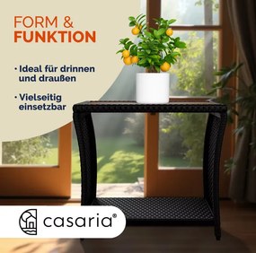Mesa de apoio Jardim Polyrattan 45x45x40cm preta