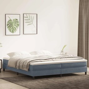 vidaXL Cama com molas/colchão 180x220 cm veludo cinzento-escuro