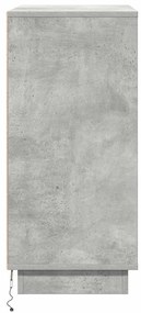Buffet vidaXL com LED Cinza Concreto 71x34,5x75 cm de madeira engenhei