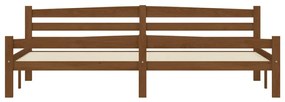 Estrutura de cama 200x200 cm pinho maciço castanho mel