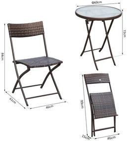 Conjunto Reeza - 2 Cadeiras Dobráveis e 1 Mesa