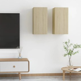 vidaXL Móveis de TV 2 pcs derivados de madeira carvalho sonoma