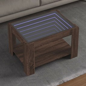 Mesa de centro c/ LEDs 73x53x45 cm derivados de madeira