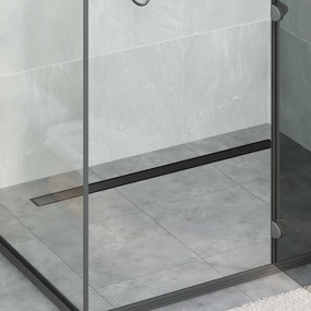 vidaXL Ralo de Chuveiro 2 em 1 com Sifão 360° Preto 100 cm