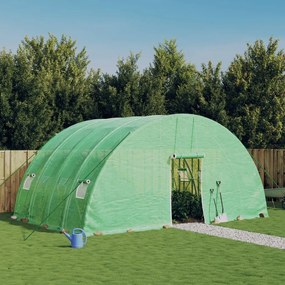 vidaXL Estufa com estrutura de aço 24 m² 6x4x2,85 m verde