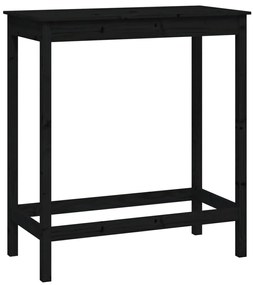 5 pcs conjunto de bar pinho maciço preto