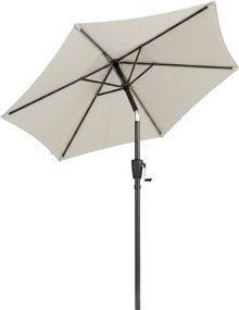 Outsunny Guarda-sol de Jardim Inclinável 2x2 m com 6 Varetas e Manivela, em Metal e Poliéster Cinza Claro | Aosom Portugal